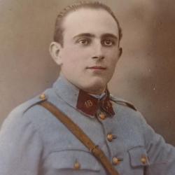 Photo soldat 18&egrave;me section sanitaire guerre 14/18 bleu horizon WW1