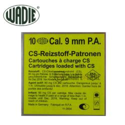 10 Cartouches &agrave; Gaz WADIE CS 9mm P.A.