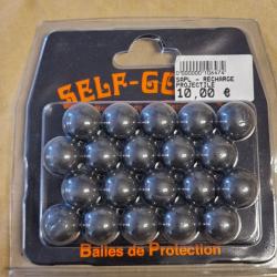 Balles de protection caoutchouc Self-Gomm SAPL noires (x20) HILMAR SUPER DESTOCK !!!