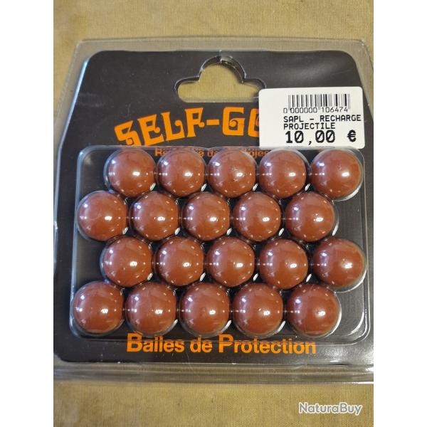 Balles de protection caoutchouc Self-Gomm SAPL rouges (x20) HILMAR SUPER DESTOCK !!!