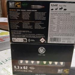 31 munitions 9.3x62 RWS HIT short rifle