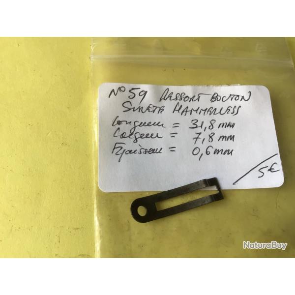 VENDU PAR LE-CUIRASSIER N�59  RESSORT BOUTON S�RET� FUSIL HAMMERLESS. CAL 12/16