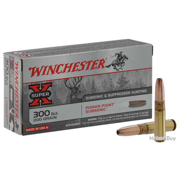 Cartouche Winchester Calibre 300 Blackout Subsonique