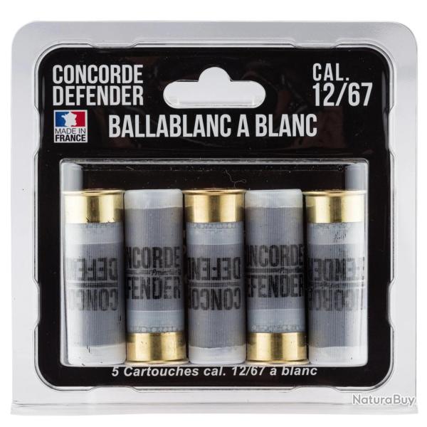 5 Cartouches Ballablanc Cal. 12/67 � Blanc - Concorde Defender
