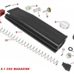 Pi&egrave;ces d'Origine pour Chargeurs CO2 S&eacute;rie HX Corps CO2 N&deg;5 AW Custom