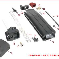 Pi&egrave;ces d'Origine pour Chargeurs Gaz S&eacute;rie HX Corps N&deg;6 - AW Custom