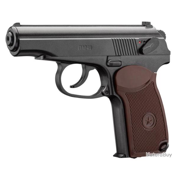 Pistolet CO2 � Culasse Fixe Borner PM49 Makarov Calibre 4.5mm BBs avec Chargeur