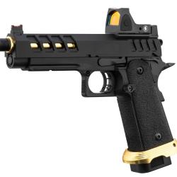 Lancer Tactical Heracles Hi-Capa 5.1 Noir/Gold RMR Pistolet Airsoft GBB