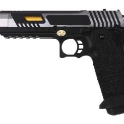 Pistolet GBB Golden Eagle Hi-Capa 5.1 Airsoft R&eacute;plique Noir et Silver