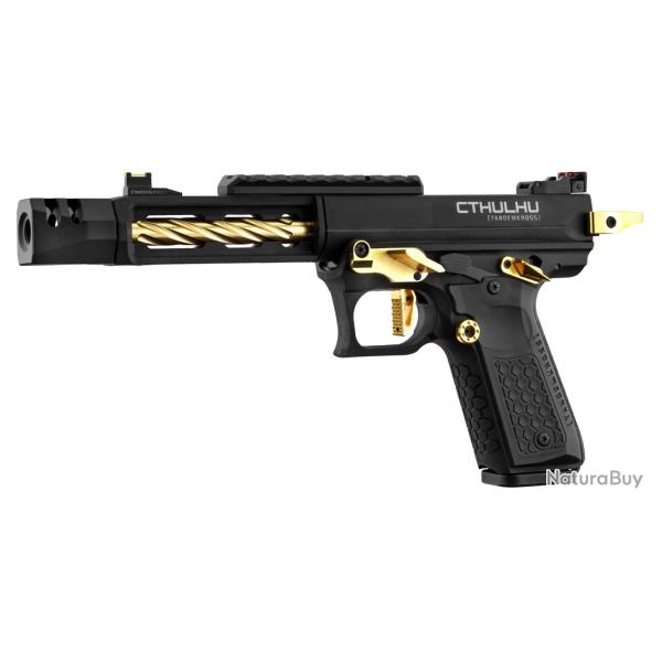 Pistolet GBB Lancer Tactical Cthulhu Airsoft Noir et Or