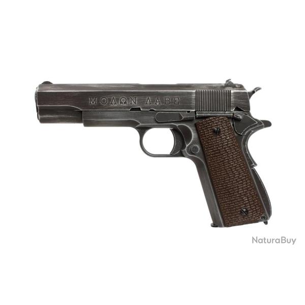R�plique Airsoft 1911 Molon Labe Grip Marron Gaz GBB Pistolet 1911 AW Custom