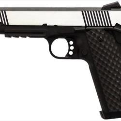 R&eacute;plique GBB 1911 MEU Rail Full Metal Gaz Noir Silver 1,0J Raven