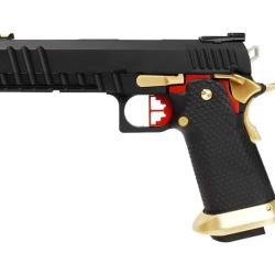 R&eacute;plique Pistolet Gaz GBB HX2002 Full Black & Gold - AW Custom