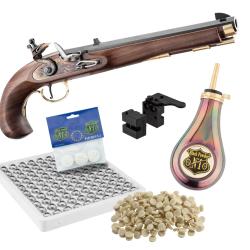 Pack Pistolet Kentucky &agrave; Silex Calibre .45 avec Accessoires - Davide Pedersoli