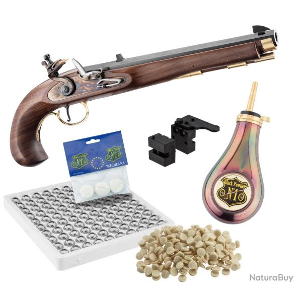 Pack Pistolet Kentucky � Silex Calibre .45 avec Accessoires - Davide Pedersoli