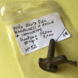 VENDU PAR LE-CUIRASSIER N&deg; 52 NOIX BRUTE DE FUSIL HAMMERLESS A CHIEN ET PLATINE CAL 12/16