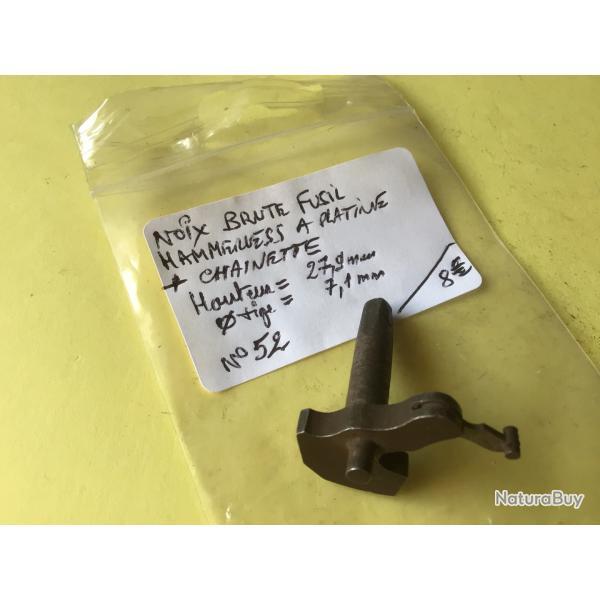 VENDU PAR LE-CUIRASSIER N� 52 NOIX BRUTE DE FUSIL HAMMERLESS A CHIEN ET PLATINE CAL 12/16