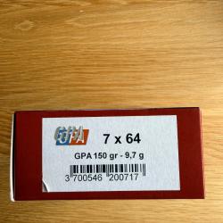 Munition sologne, gpa, calibre 7x64 150gr 9,7gBo&icirc;te neuve