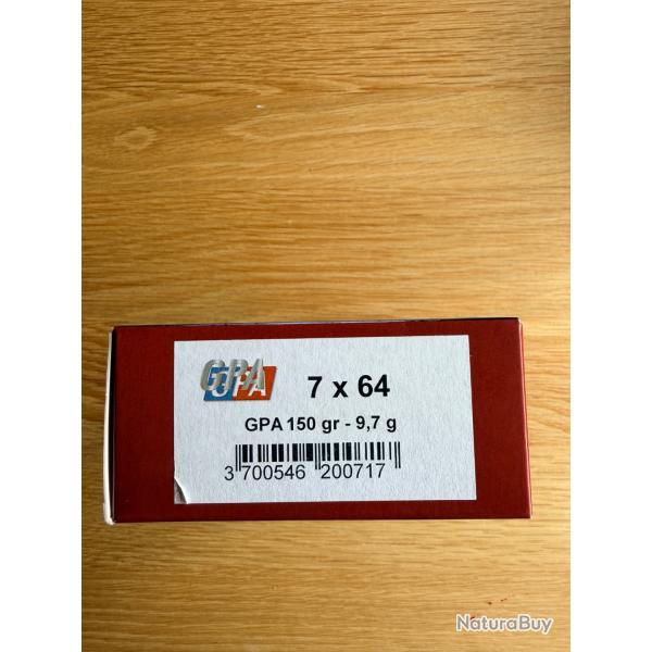 Munition sologne, gpa, calibre 7x64 150gr 9,7gBo�te neuve
