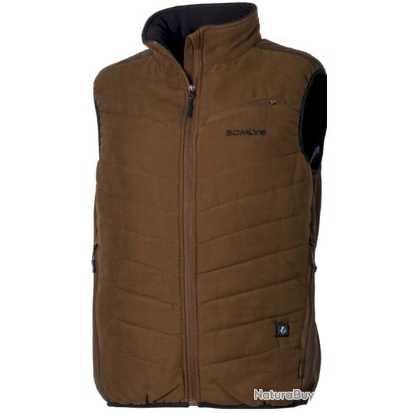 Gilet chauffant SOMLYS marron et noir NEW