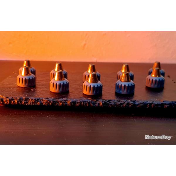 LOT DE 10 SLUGS CALIBRE 68 REPRO OGIVES DE 9MM POUR LANCEURS T4E