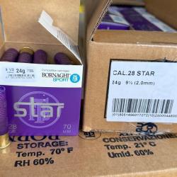 1 Ct de 250 cartouches Bornaghi Calibre 28 star 24g plombs 7.5 ou 9.5 bien lire les frais de port