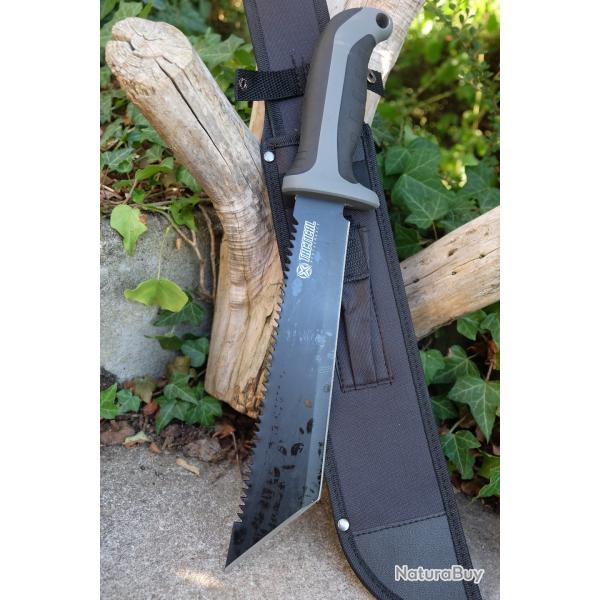 Couteau Tactical Lame Acier 3CR13 Tanto Scie Sur le Haut de la Lame Manche ABS �tui Nylon 01