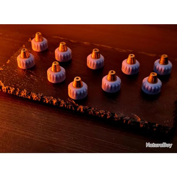 LOT DE 10 SLUGS BASE GRISE CLAIRE CALIBRE 68 REPRO OGIVES DE 9MM POUR LANCEURS T4E