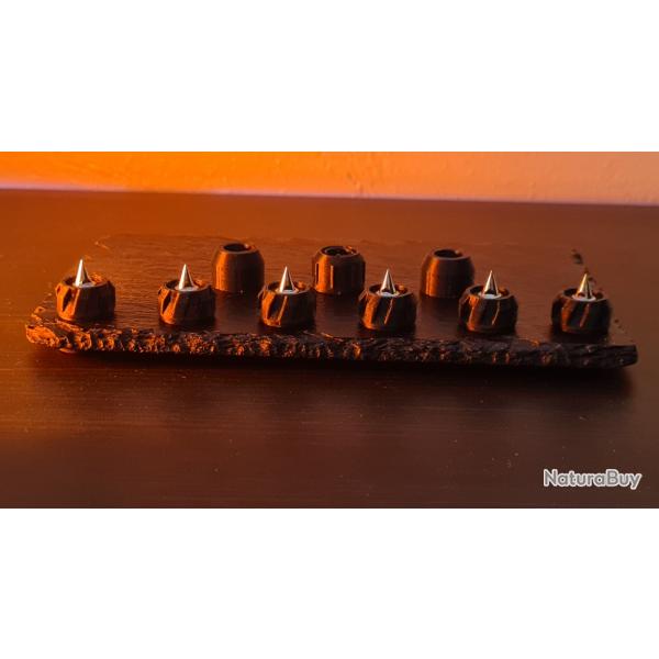 LOT DE 6 SLUGS CAL.68 PIQUES METAL JUPE PLASTIQUE POUR ARMES CO2 T4E