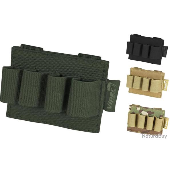 Porte Cartouche Molle 4 Emplacements Viper Noir - Viper Tactical