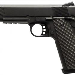 R&eacute;plique de Poing Gaz Raven 1911 MEU Rail Full Metal Noir 1,0J