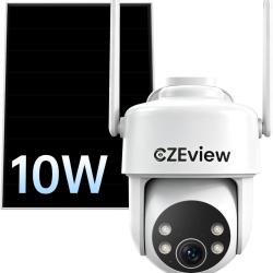 Cam&eacute;ra PTZ &agrave; Batterie HD 3MP : Sans WiFi, Enregistrement Continu, Alarme de Mouvement, Alimentation