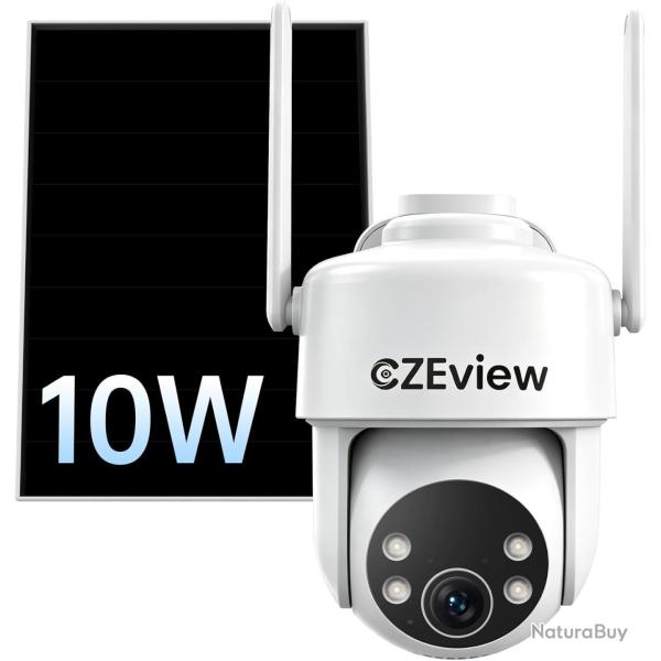 Cam�ra PTZ � Batterie HD 3MP : Sans WiFi, Enregistrement Continu, Alarme de Mouvement, Alimentation