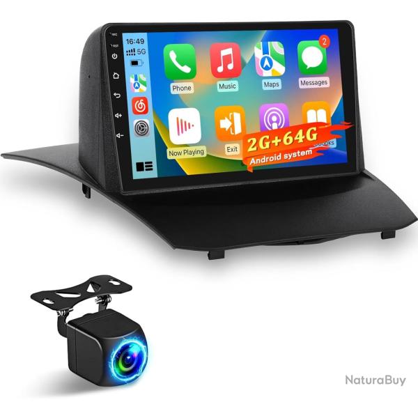 Autoradio Android pour Ford Fiesta 2009-2017: 2GB+64GB �cran Tactile IPS 9 Pouces 1280x720P pour Fie