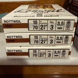 30 cartouches carton cal 16/70 Rottweil plomb no 3/31gr