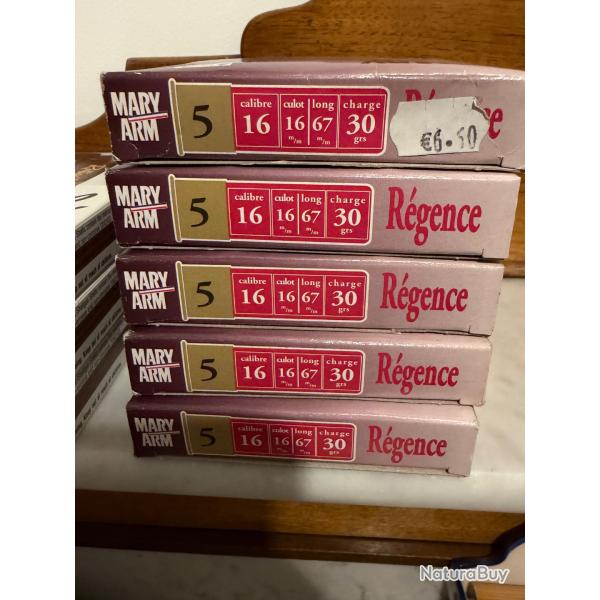 50 cartouches Mary R�gence cal 16/70 plomb no 5 -30gr