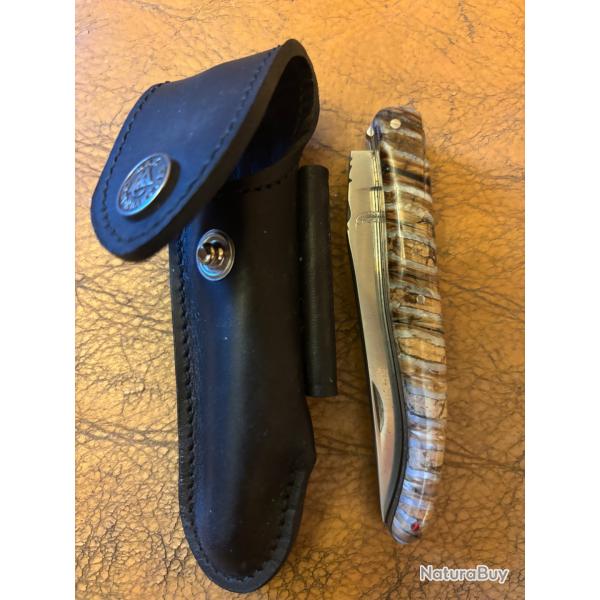 Superbe laguiole David Dauvillaire molaire de mammouth exceptionnelle pi�ce unique triple platine