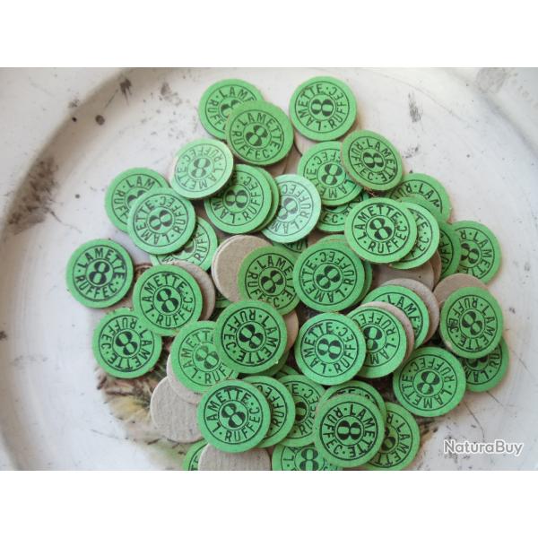 Lot de 100 rondelles carton nominatives en calibre 12 , .n�8.