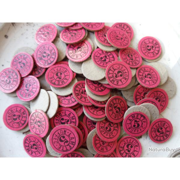 Lot de 100 rondelles carton nominatives en calibre 12 , .n�5.