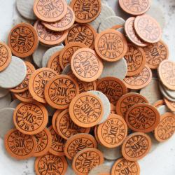 Lot de 100 rondelles carton nominatives en calibre 12 , .n&deg;six.