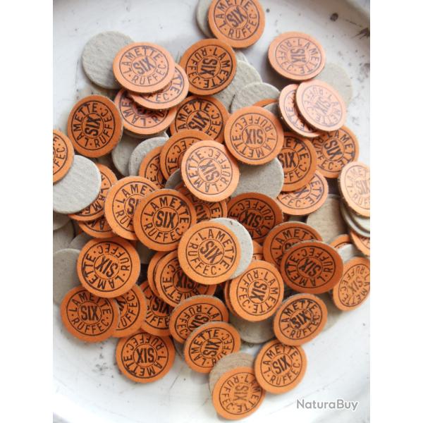Lot de 100 rondelles carton nominatives en calibre 12 , .n�six.