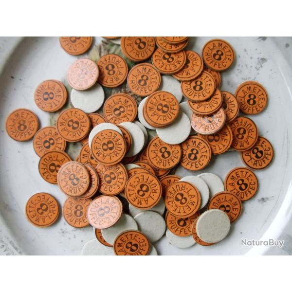 Lot de 100 rondelles carton nominatives en calibre 16 , n�8.