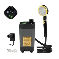 Pompe Douche Camping 6000mAh - Douche Ext&eacute;rieure Portable avec &Eacute;cran Num&eacute;rique - Kit Camping-Car