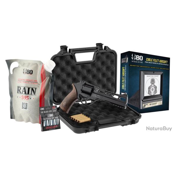 Pack Airsoft Revolver CO2 Chiappa Rhino 60DS avec Billes, Cibles et Mallette - Chiappa Loisirs