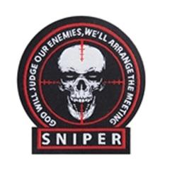 Patch PVC T&ecirc;te de Mort Sniper 7 x 6,8 cm - Sport Attitude