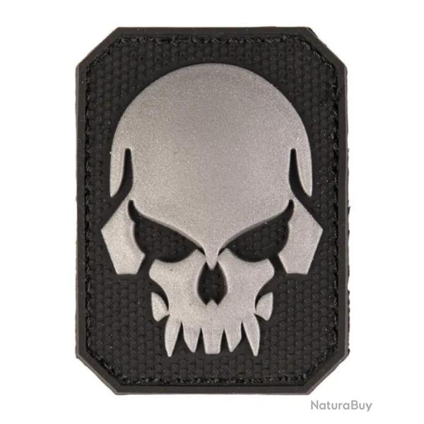 Patch PVC T�te de Mort Noir 6 x 4.5cm Sport Attitude