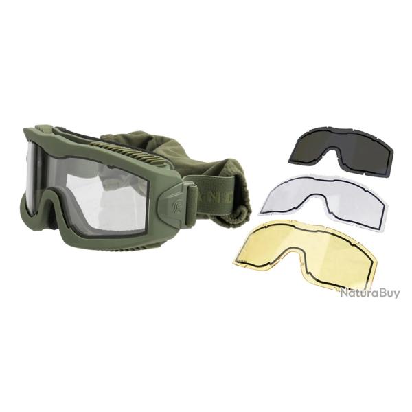 Masque S�rie Aero Thermal OD avec 3 �crans Vert Olive - Lancer Tactical