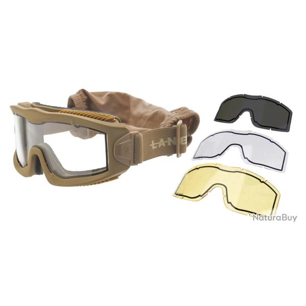 Masque S�rie Aero Thermal Tan avec 3 �crans Tan Lancer Tactical