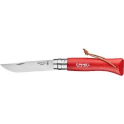Opinel N&deg;08 Baroudeur Rouge - couteau pliant avec lacet