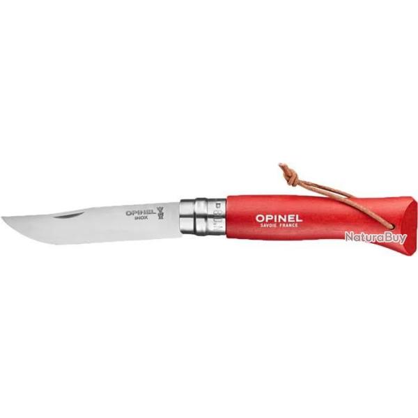 Opinel N�08 Baroudeur Rouge - couteau pliant avec lacet